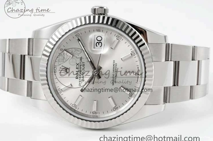 MiroTime 0113 DateJust 41 126334 Clean 1:1 Best Edition 904L Steel Silver Stick Dial on Oyster Bracelet VR Modern 2434